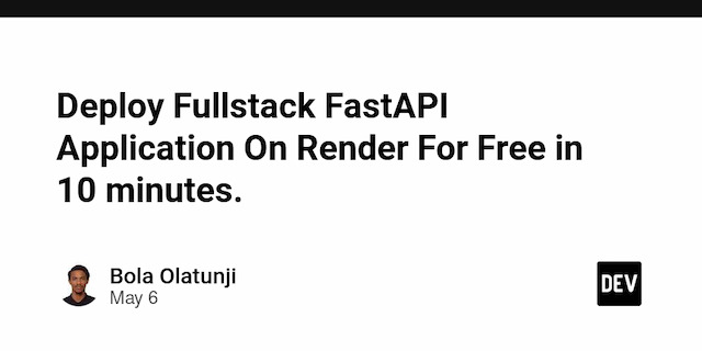 Deploy Fullstack FastAPI Application On Render For Free in 10 minutes.