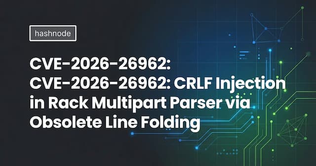 CVE-2026-26962: CVE-2026-26962: CRLF Injection in Rack Multipart Parser via Obsolete Line Folding