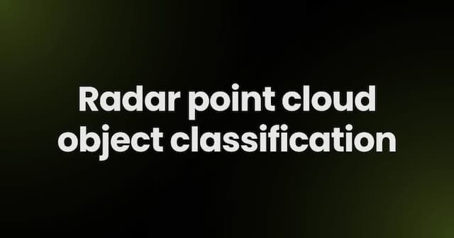 Radar point cloud object classification