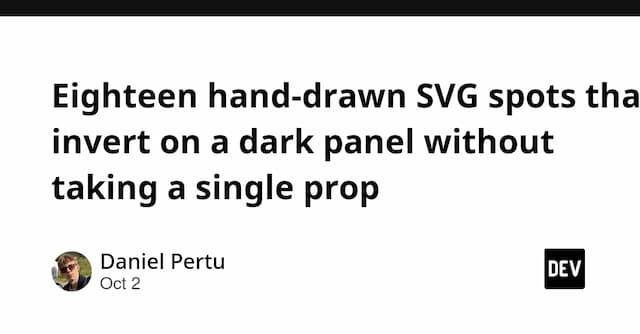 Eighteen hand-drawn SVG spots that invert on a dark panel without taking a single prop