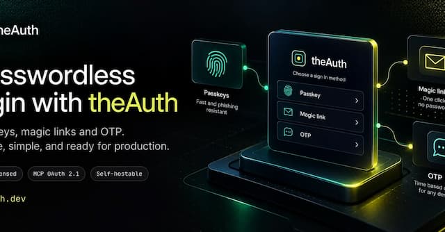 theAuth Passwordless Login: Passkeys, Magic Links, OTP