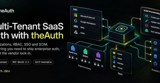 theAuth Multi-Tenant SaaS Auth: Orgs, RBAC, SSO, SCIM