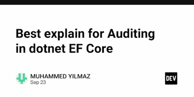 Best explain for Auditing in dotnet EF Core