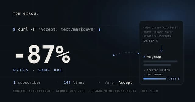 Markdown for Agents, Self-Hosted: One Symfony Subscriber Instead of a Cloudflare Plan
