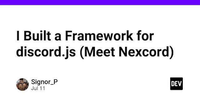 I Built a Framework for discord.js (Meet Nexcord)