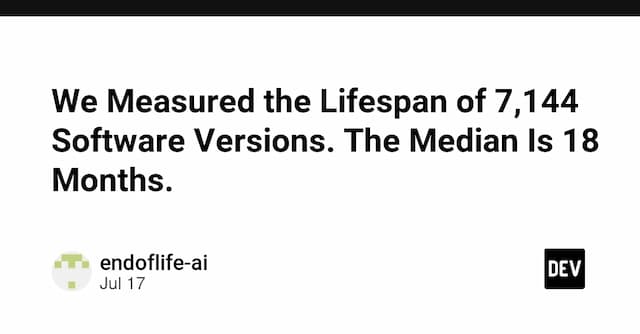 We Measured the Lifespan of 7,144 Software Versions. The Median Is 18 Months.
