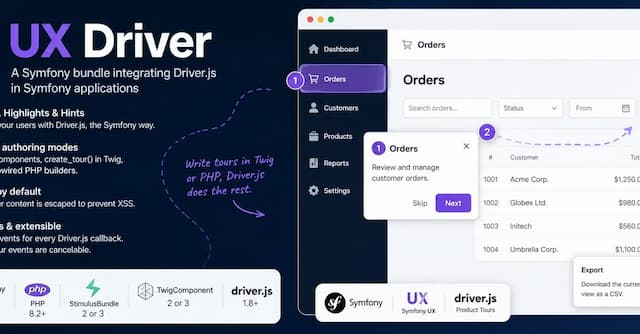 UX Driver: a Symfony bundle integrating Driver.js in Symfony applications