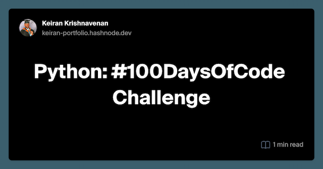 Python: #100DaysOfCode Challenge