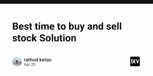 Best time to buy and sell stock Solution