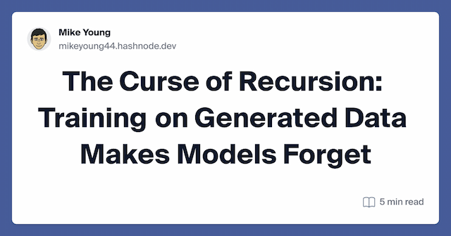 The Curse of Recursion: Training on Generated Data Makes Models Forget